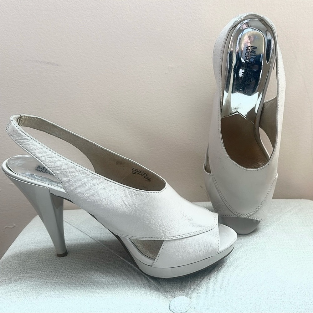 Michael Kors Leather Singback Heels Sandals Open Toe Size 10